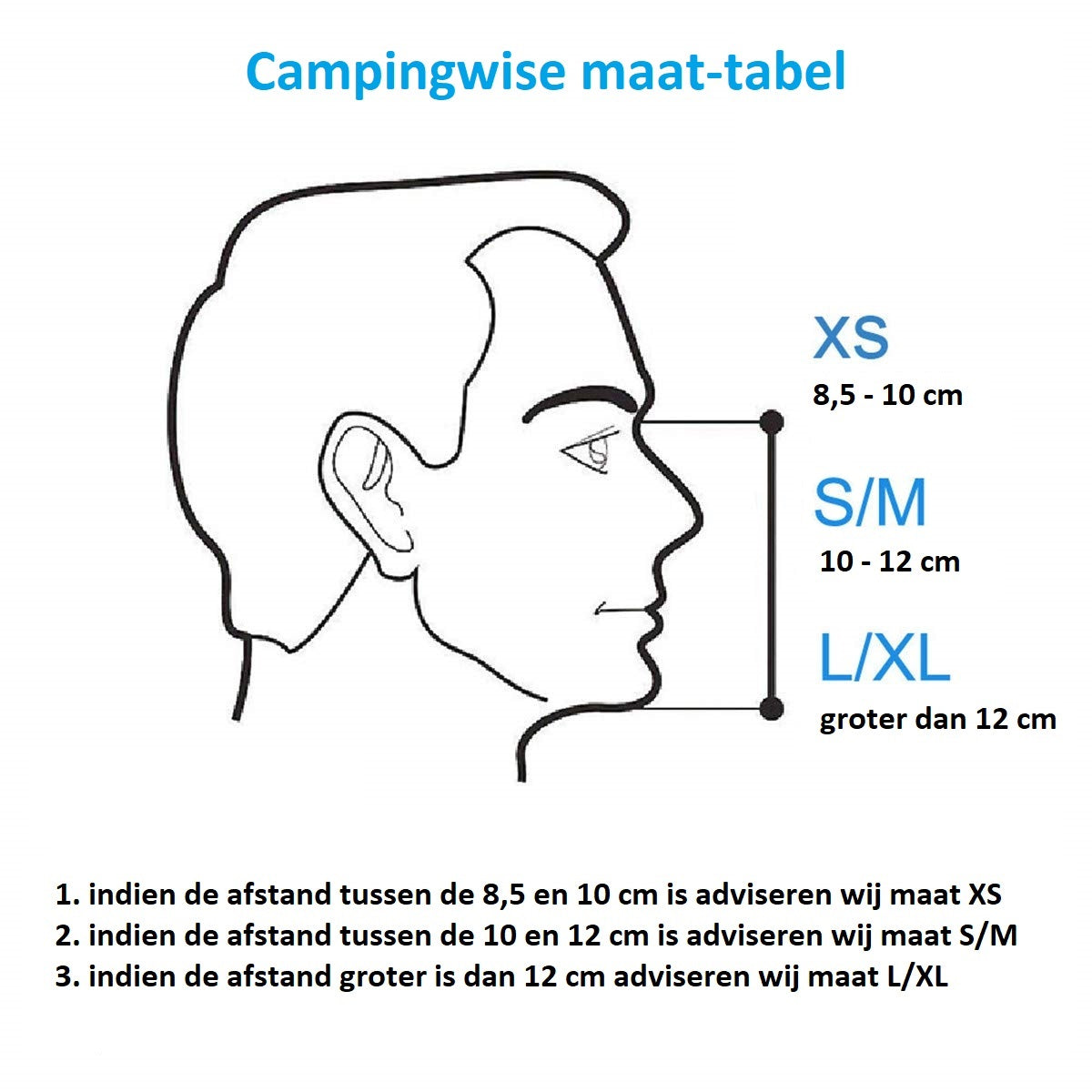 Campingwise full face Duikmasker, snorkelmasker - Zwart - Maat L/XL